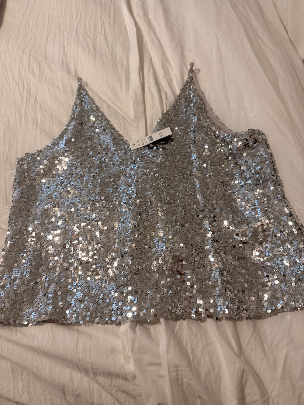 J. Crew Silver Sequin V-Neck Cami